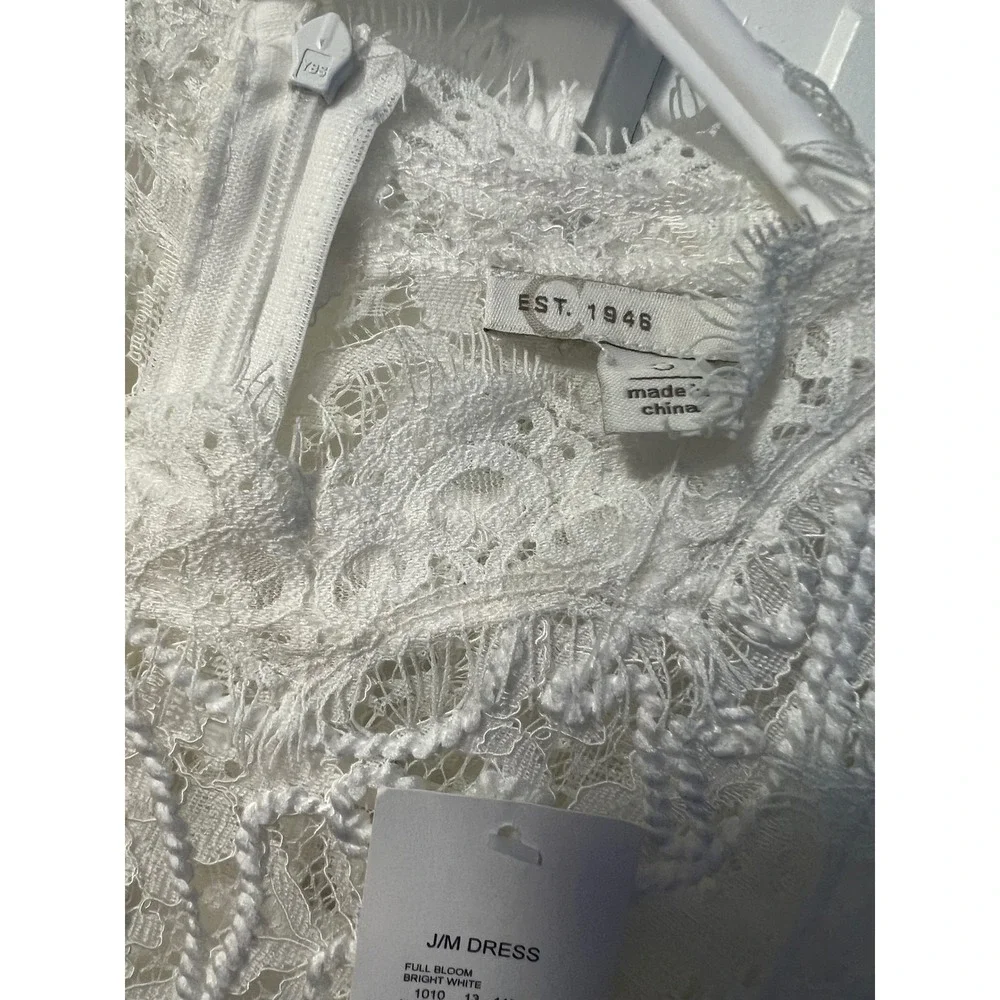 Lace Dress Sleeveless Mock‎ Neck White Party Cocktail Size S - Picture 4 of 8